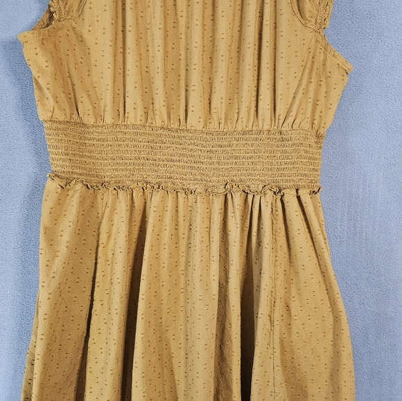 Old Navy Womens Plus 2X Milk Maid Gold Maxi Dress Vneck Peasant Teir Ruffles - Picture 11 of 11
